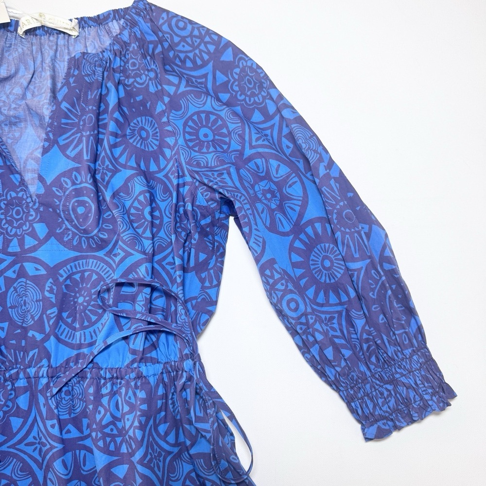 Marie Oliver Womens Farin Tiered Midi Dress XS Sodalite Coin Print Luxury $438 - Picture 7 of 13